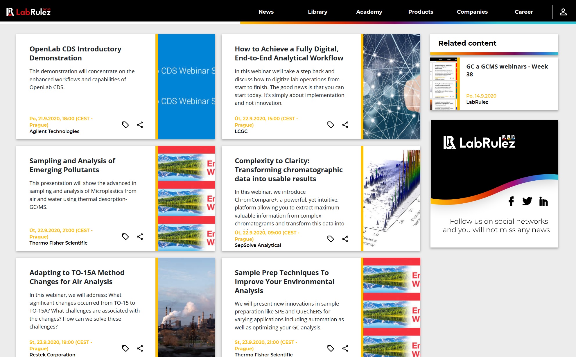 LabRulez: GC a GCMS webinars - Week 39