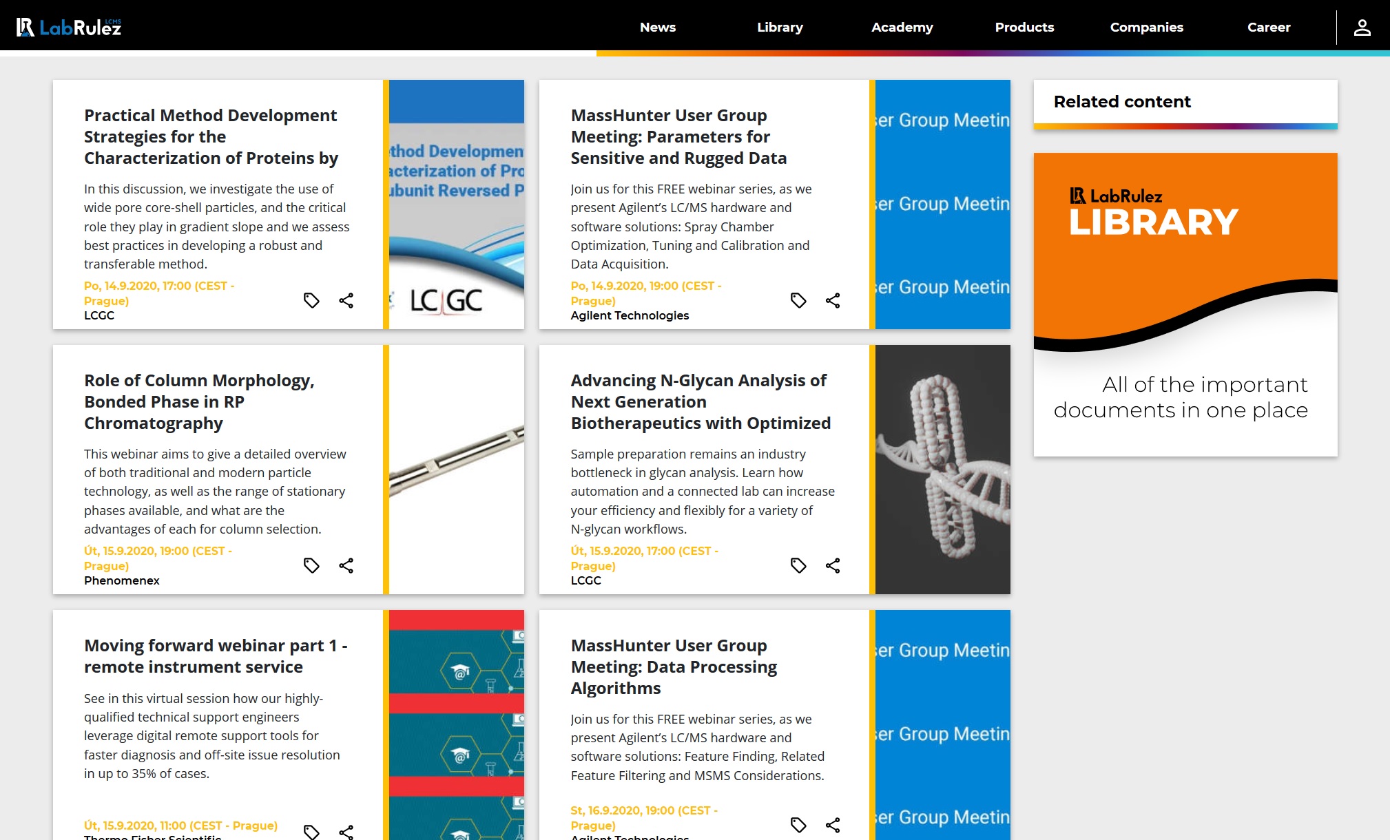LabRulez: LC a LCMS webinars - Week 38