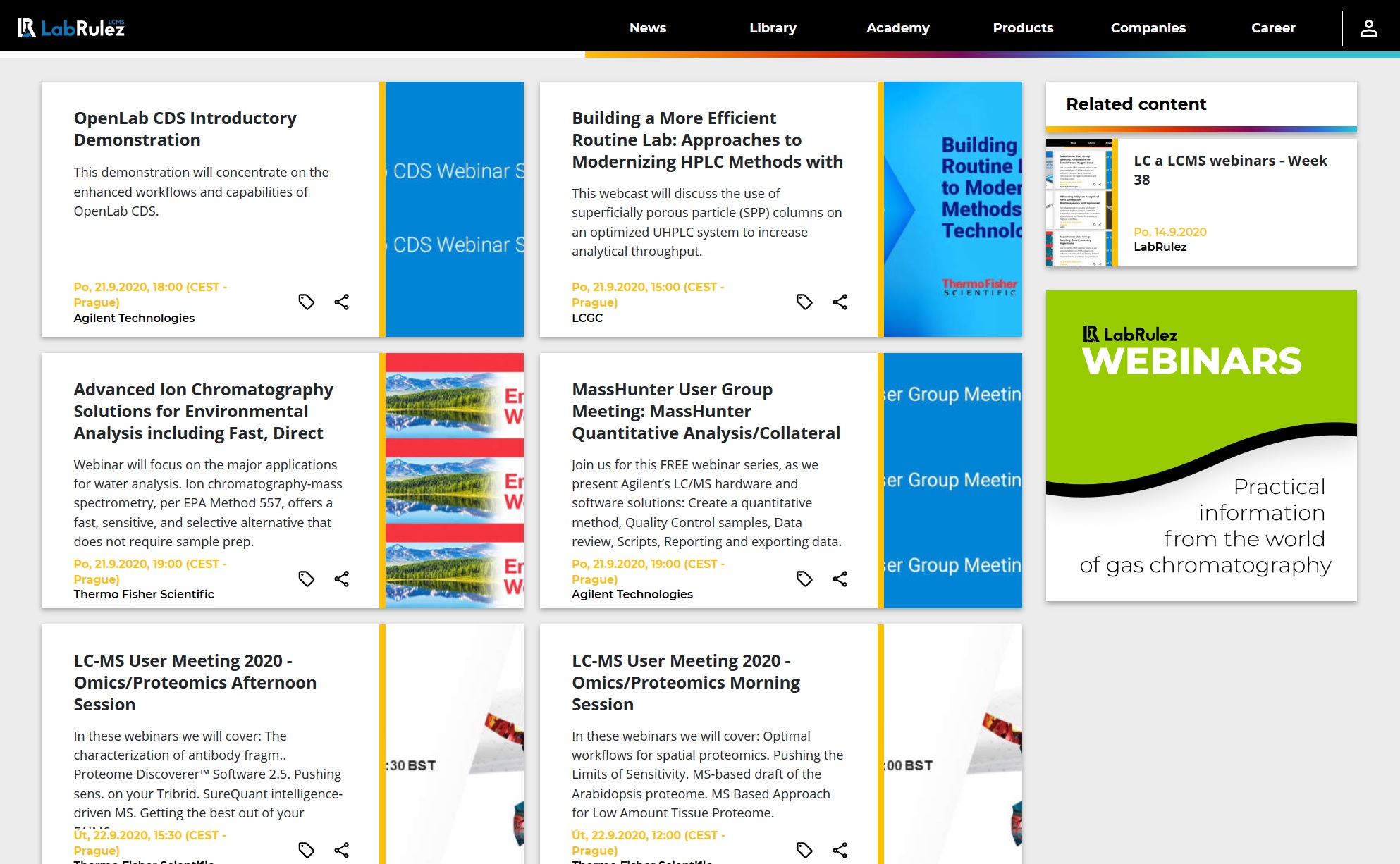 LabRulez: LC a LCMS webinars - Week 39