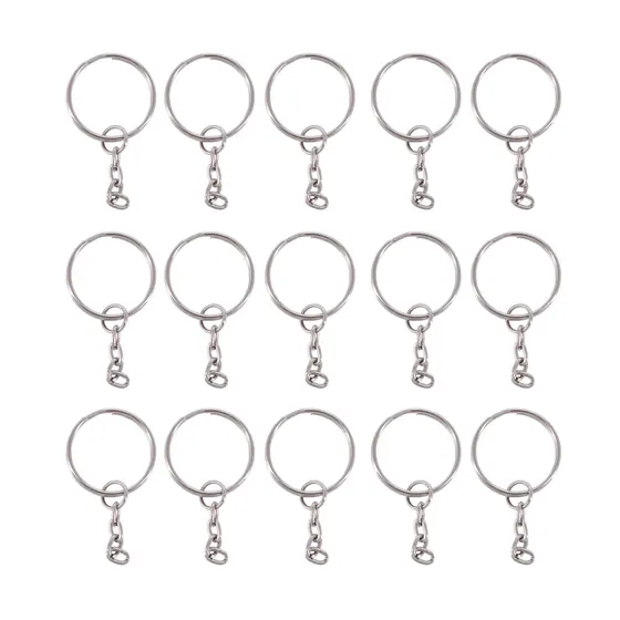 Argola Chaveiro Com Corrente 25Mm Em Ferro Com 500 Pecas 074 - Niquel 074