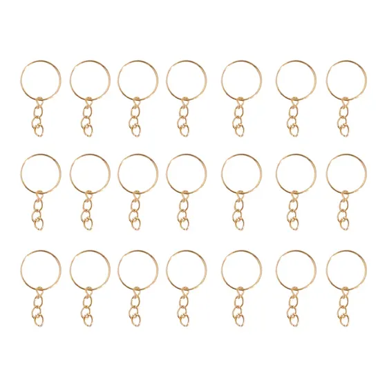 Argola Chaveiro Com Corrente 18Mm Em Ferro Com 1.000 Pecas 073 - Dourado 073