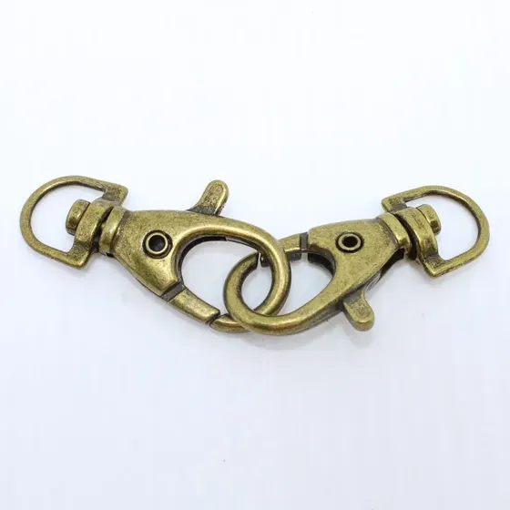 Fecho Mosquetao 38Mm Em Zamak (10 Pc) - Ouro Velho