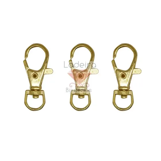 Fecho Mosquetao 38Mm Em Zamak Com 10 Pcs Dourado