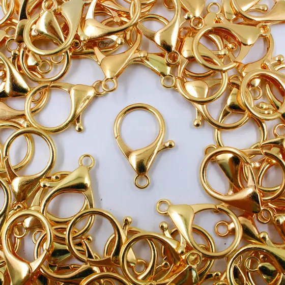 Fecho Lagosta 35X25Mm Em Zamac (10 Pc) Dourado