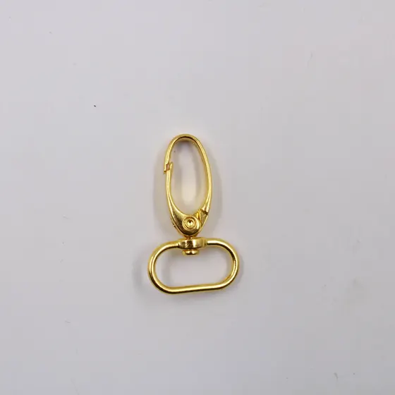 Fecho Mosquetao Base Arredondada 45X25Mm Em Zamac (5 Pc) Dourado