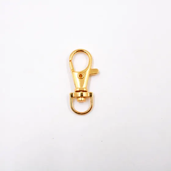 Fecho Mosquetao Base Arredondada 38Mm Em Zamac (10 Pc) - Dourado