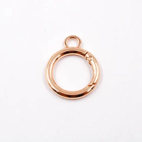 Argola Mosquetao Articulada 27Mm Em Zamac (2 Pc) - Dourado