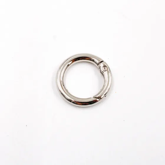 Argola Mosquetao Articulada 25Mm Em Zamac (5 Pc) - Niquel