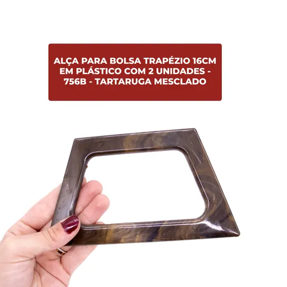 Alca Para Bolsa Trapezio 16Cm Em Plastico Com 2 Unidades