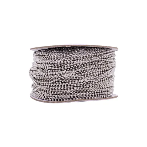 Corrente Bolinha 2.4Mm Em Ferro Com 100 Metros 074 - Niquel 074