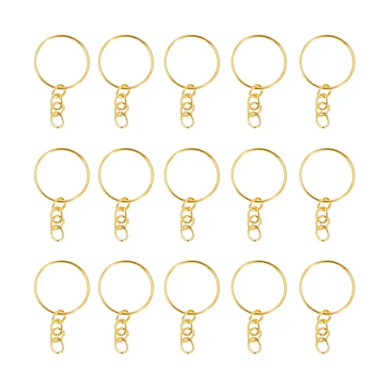 Argola Chaveiro Com Corrente 20Mm Em Ferro Com 1.000 Pecas 073 - Dourado 073