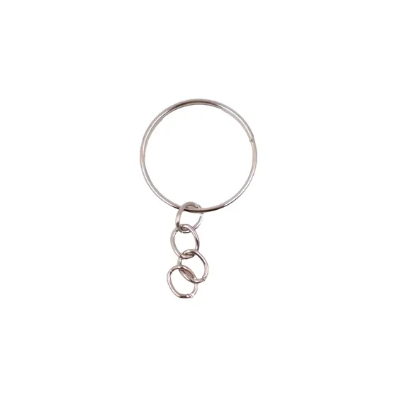 Argola Chaveiro Com Corrente 20Mm Em Ferro Com 1.000 Pecas 074 - Niquel 074