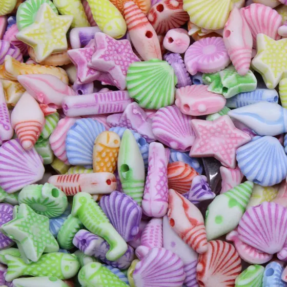 Entremeio Animais Marinhos Perolados 10Mm Em Acrilico Com 500G