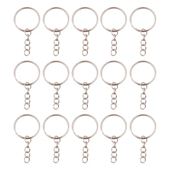 Argola Chaveiro Com Corrente 28Mm Em Ferro Com 500 Pecas 074 - Niquel 074