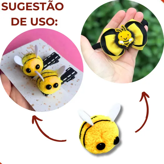 Pompom Abelha 25Mm Em Poliester Com 50 Pecas 203 - Amarelo Z3