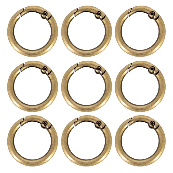 Argola Mosquetao Articulada 25Mm Em Zamac (50 Pc) - Ouro Velho