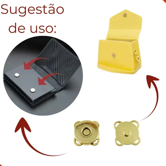 Fecho Magnetico Para Bolsa 18Mm Em Ferro Com 100 Pares