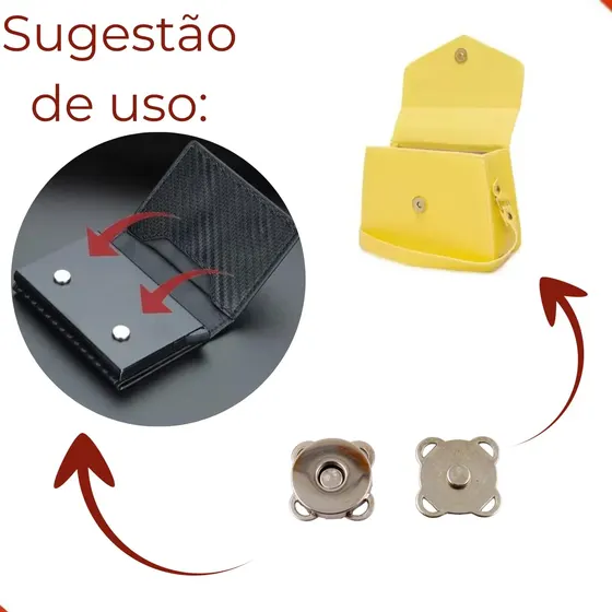 Fecho Magnetico Para Bolsa 18Mm Em Ferro Com 100 Pares