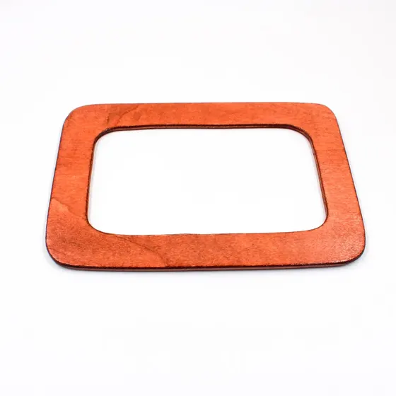 Alca Para Bolsa Retangular 19X15Cm Em Madeira Com 2 Unidades