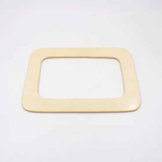 Alca Para Bolsa Retangular 19X15Cm Em Madeira Com 2 Unidades
