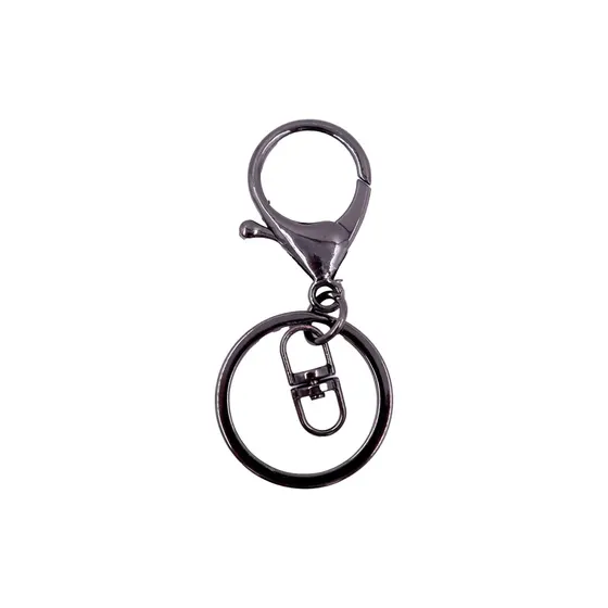 Fecho Lagosta 34Mm Com Conector E Argola 30Mm Em Zamac (50 Pc) - Grafite