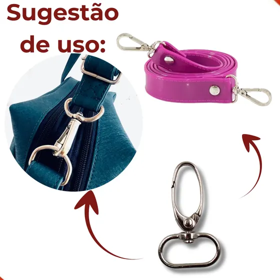 Fecho Mosquetao Base Arredondada 45X25Mm Em Zamac (50 Pc)