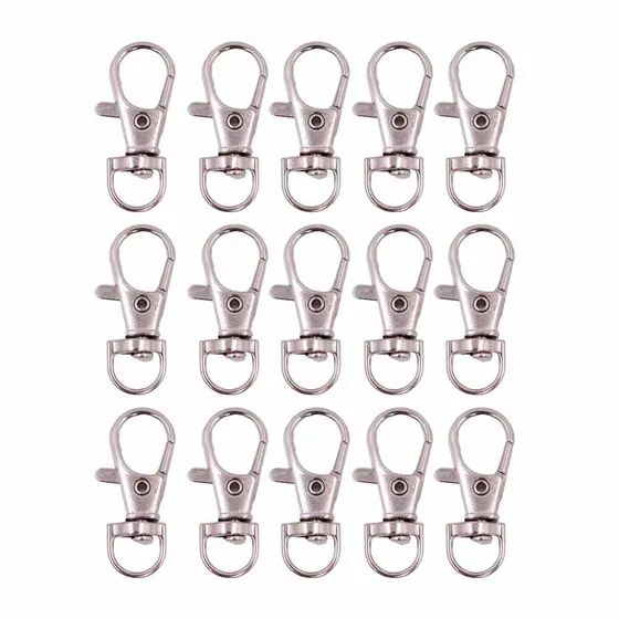 Fecho Mosquetao Base Arredondada 38Mm Em Zamac (100 Pc) - Niquel
