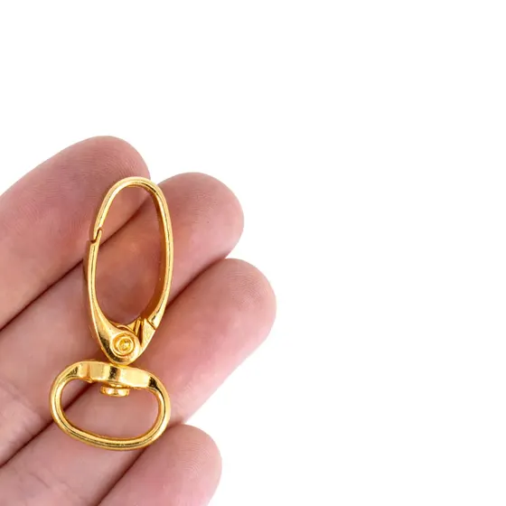 Fecho Mosquetao Base Redonda 42Mm Em Zamac (100 Pc) - Dourado