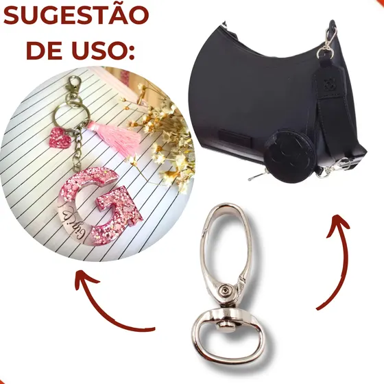 Fecho Mosquetao Base Redonda 42Mm Em Zamac (100 Pc) - Niquel