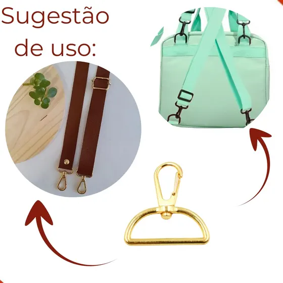 Fecho Mosquetao Base Reta 42Mm Em Zamac (100 Pc) - Dourado