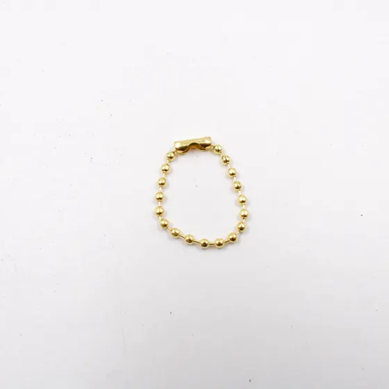 Corrente De Bolinha 2.4Mm Com Fecho Canoa Em Ferro 08Cm Com 500 Pecas - Dourado