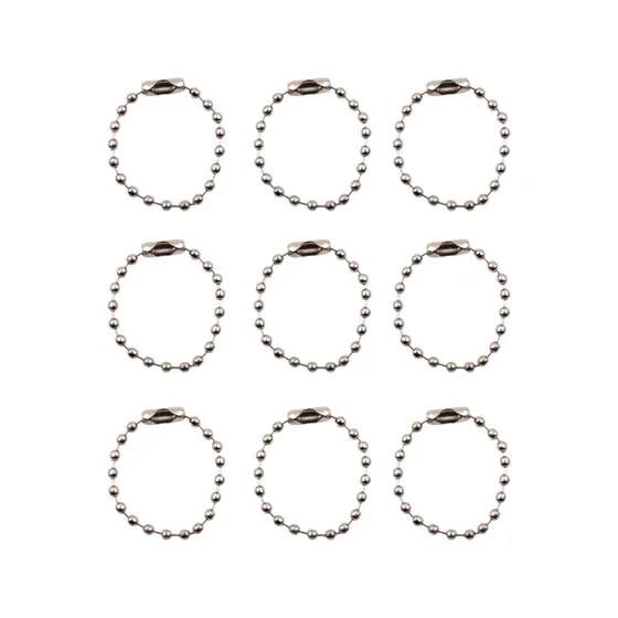 Corrente De Bolinha 2.4Mm Com Fecho Canoa Em Ferro 08Cm Com 500 Pecas - Niquel