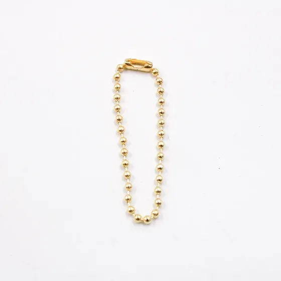 Corrente De Bolinha 02Mm Com Fecho Canoa 10Cm Em Zamac Com 500 Pecas - Dourado