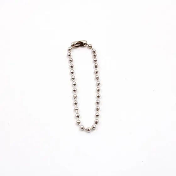 Corrente De Bolinha 02Mm Com Fecho Canoa 10Cm Em Zamac Com 500 Pecas - Niquel
