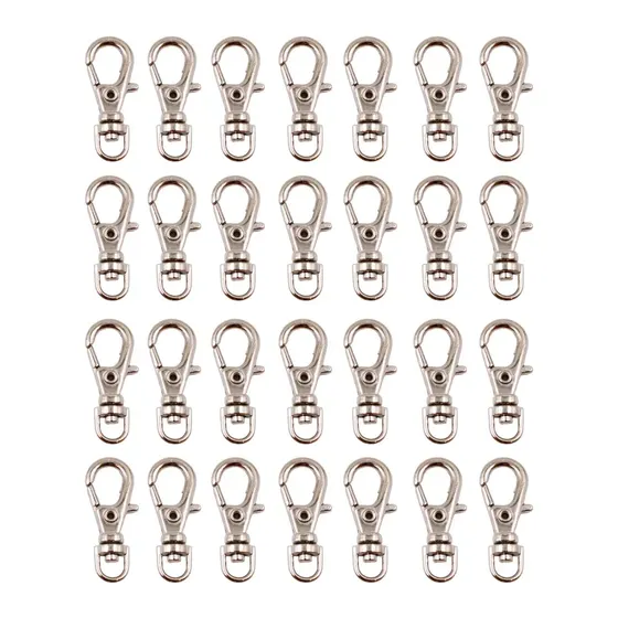 Fecho Mosquetao Base Arredondada 23Mm Em Zamak (100 Pc) - Niquel