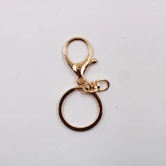 Fecho Lagosta 36Mm Com Conector E Argola 30Mm Em Zamac (5 Pc) - Dourado