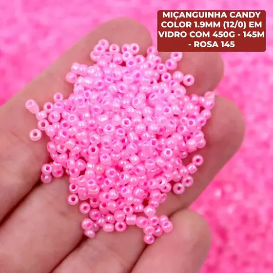 Micanguinha Candy Color 1.9Mm (12/0) Em Vidro Com 450G