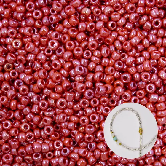 Micanguinha Candy Color 1.9Mm (12/0) Em Vidro Com 450G - Vermelho