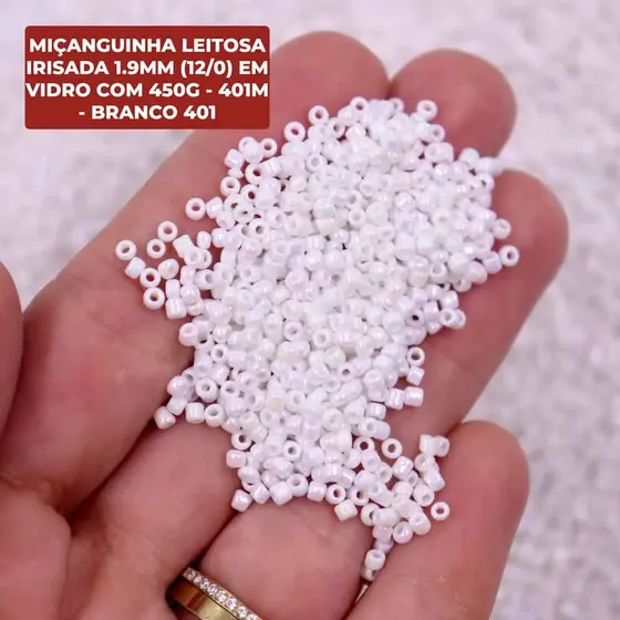 Micanguinha Leitosa Irisada 1.9Mm (12/0) Em Vidro Com 450G