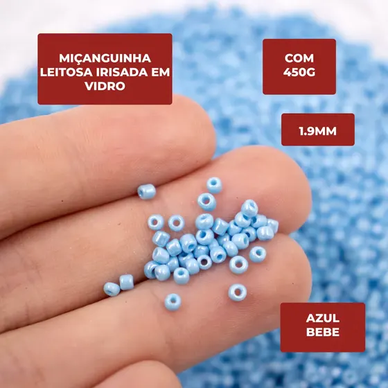 Micanguinha Leitosa Irisada 1.9Mm (12/0) Em Vidro Com 450G