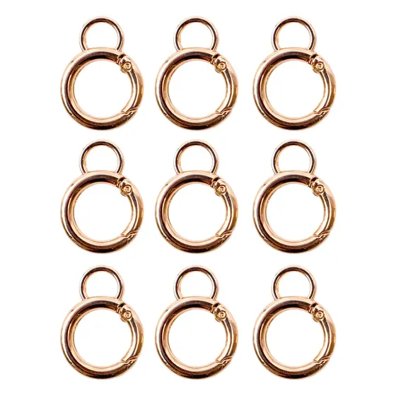 Pingente Argola Mosquetao Articulada 24Mm Em Zamac (20 Pc) - Dourado