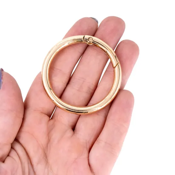 Argola Mosquetao Articulada 48Mm Em Zamac (25 Pc) - Dourado