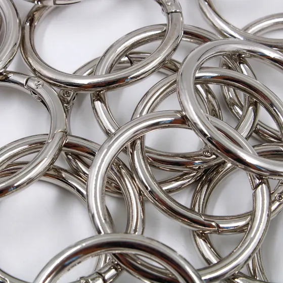 Argola Mosquetao Articulada 48Mm Em Zamac (25 Pc) - Niquel