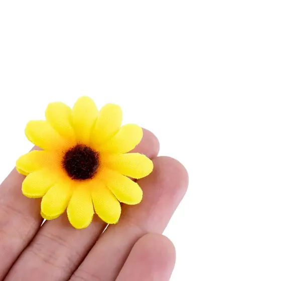 Girassol 50Mm Em Poliester Com 100 Pecas - Amarelo Canario