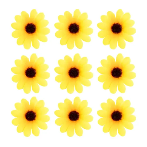 Girassol 50Mm Em Poliester Com 100 Pecas - Amarelo Canario