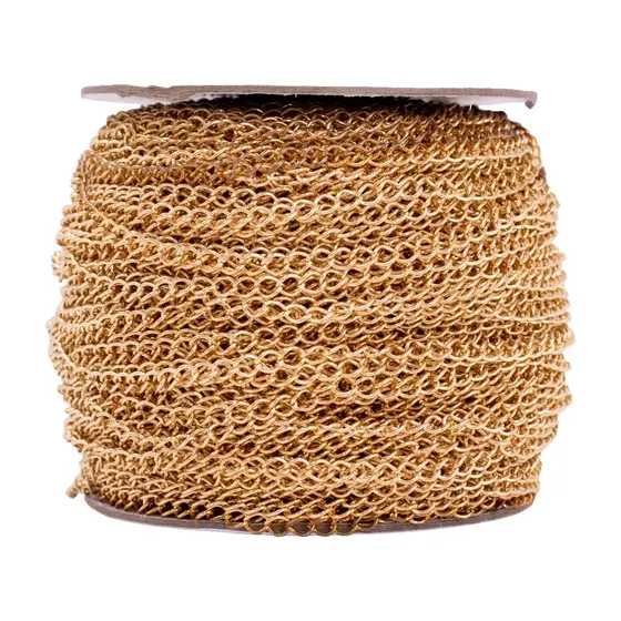 Corrente Alongadora 6.5X4.9Mm Em Ferro Com 100 Metros - Dourado