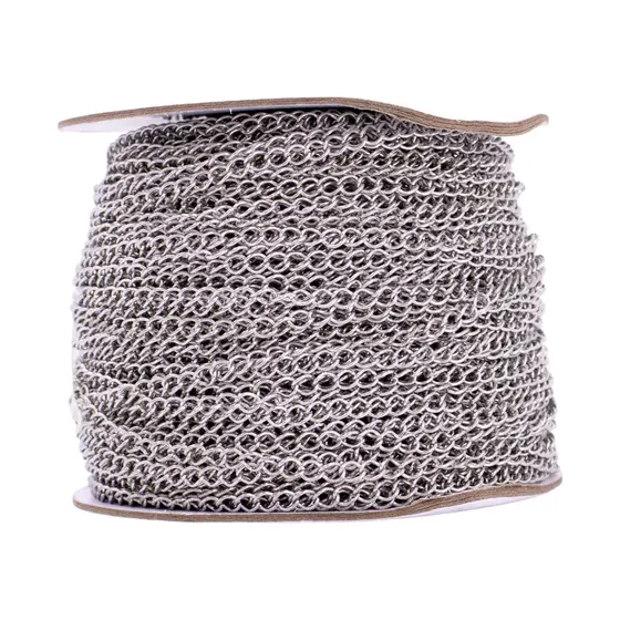 Corrente Alongadora 6.5X4.9Mm Em Ferro Com 100 Metros - Niquel