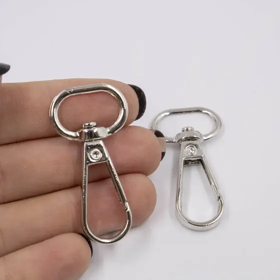 Fecho Mosquetao Base Arredondada 09X42Mm Em Zamak (20 Pc) - Niquel