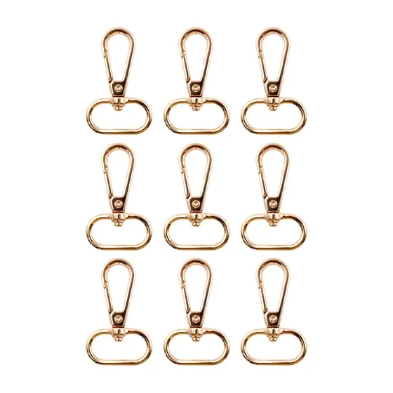 Fecho Mosquetao Base Arredondada 16X50Mm Em Zamak (20 Pc) - Dourado