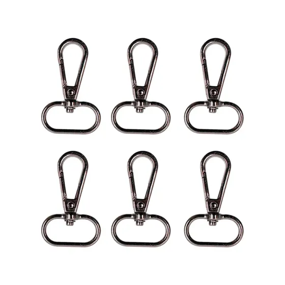 Fecho Mosquetao Base Arredondada 16X50Mm Em Zamak (20 Pc) - Grafite